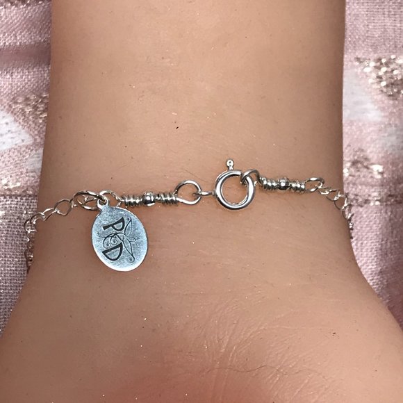 Moonstone Sterling Silver Bracelet- Moonstone Beaded Bar Style Bracelet - Picture 7 of 7